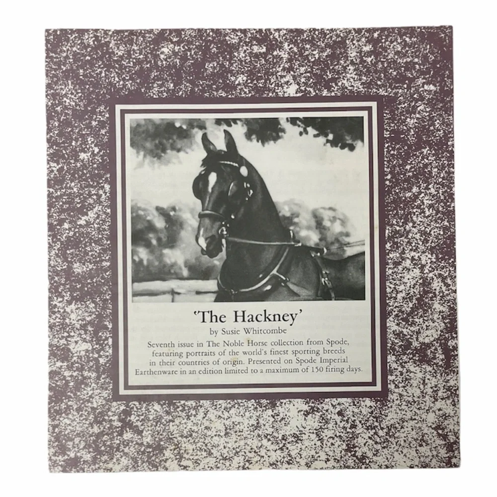 Vintage Spode Collectors Plate Horse Hackney Equestrian Farm Western Ranch Decor